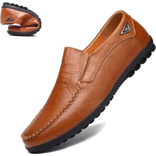 Genuine Leather Men Casual Shoes Luxury Brand 2019 Mens Comfortable Loafers Moccasins Breathable Slip on Black Driving Shoes