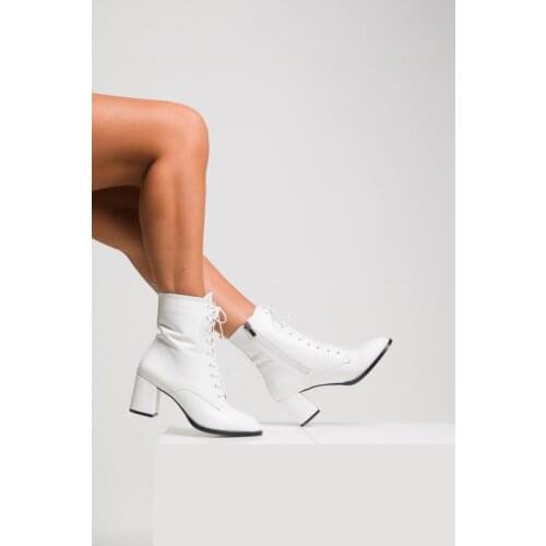 Modabuymus Stubby Toe Heels White Postal Women Boots-Berra
