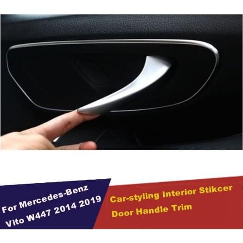 UBLUEE Inner Car Door Pull Doorknob Handle Bowl Cover Trim Fit For Mercedes-Benz Vito W447 2014 - 2018 Matte Interior