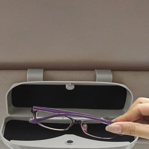 Universal Car Glasses Holder Sunglasses Storage Box Car Organizer With Magnetic Closure Auto Accessories Eyeglasses Case 2021