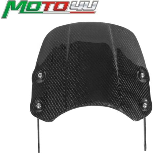 Carbon Fiber Motorcycle Windscreen Windshield Shield Screen Protection With bracket For Triumph Bonneville T100 T120 Thruxton