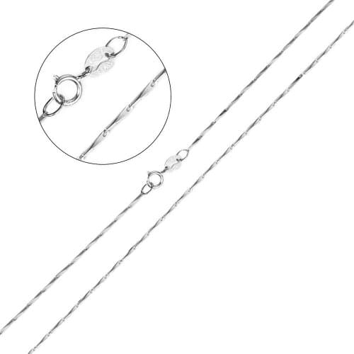 1mm Silver Color Necklace for Women Girls Ignot stick Chain Lobster Clasp 16/18 inches Jewelry Gifts LSN36