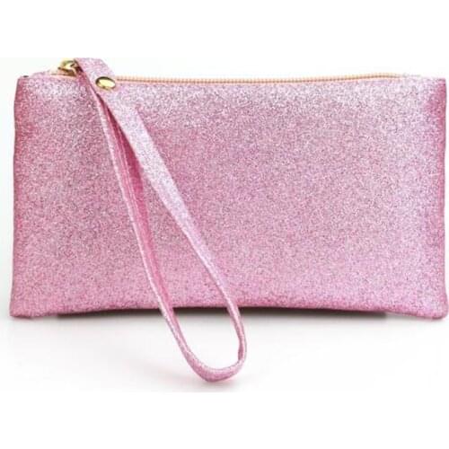 1Pcs Men Women Shining Coin Purse Wallets PU leather Clutch Phone Wristlet Party Handbag Credit Card Holder Key Money Mini Bag