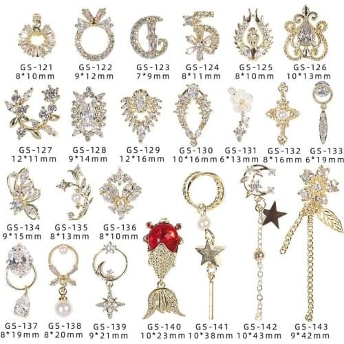 10 Pcs Shiny Zircon Luxury Alloy 3D Nail Art Decorations Crystal Diamonds Fashion Pendant Jewelry Manicure Design Accessories