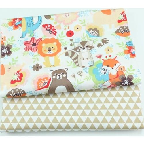 160cm*50cm Cub lion fox cotton fabric DIY bedding apparel dress patchwork fabric kids cotton cloth