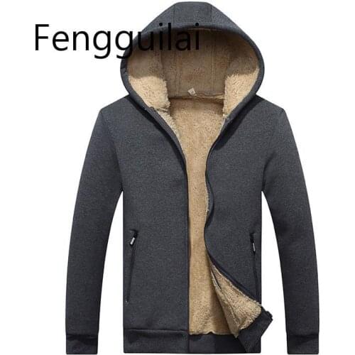 2020 Winter Jackets Men Fleece Cashmere Hooded Coats Thick Warm Tracksuit Soft Men Hoodies Thick Velvet Sweatshirt Mens M-4XL