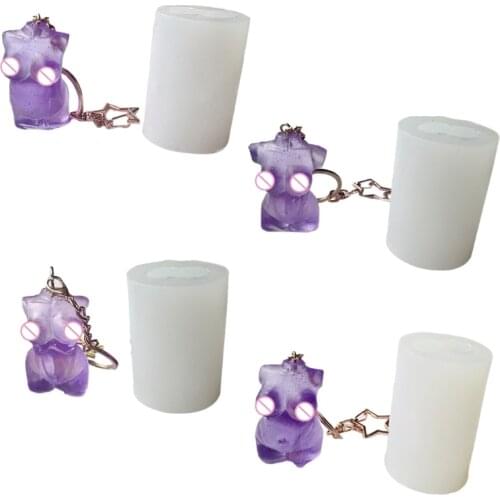 3D Female Model Keychain Epoxy Resin Mold Pendant Casting Silicone Mould DIY Crafts Jewelry Home Decorations Casting T5UF
