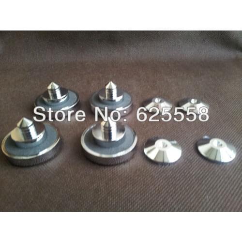 4pcs Chrome Speaker Spike Isolation Feet Brass Cone for speaker CD amplifier Amp cone speaker pad