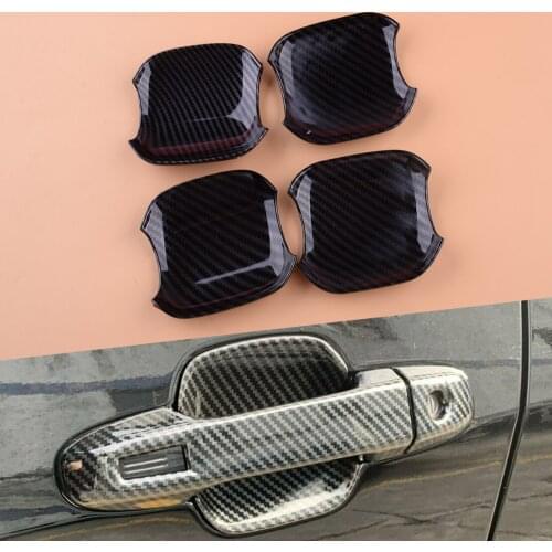 Beler 4Pcs Carbon Fiber Style Door Handle Bowl Cup Cover Trim Fit for Subaru Forester 2019 2020