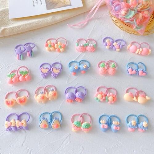 40PCS Suitable For Children With Less Hair Headwear Kids Elastic Hair Bands Princess Hair Ties Girls Accessories Baby Headdress
