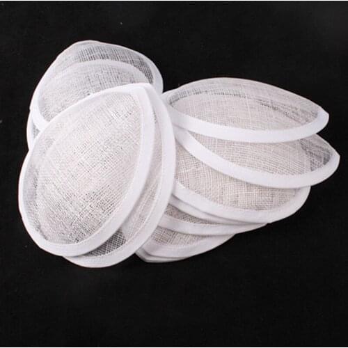5.2"(13CM) White Sinamay Teardrop Fascinator Base Hair Accessories,DIY Hair Accessories 12PCS/Lot MYQH024