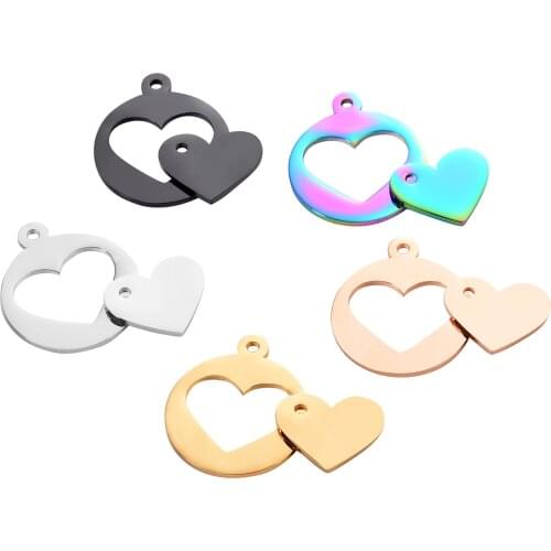 5 sets Stainless Steel Mirror Polish Blank Dog Tag Pendant Unisex Charm Wholesale Jewelry Finding