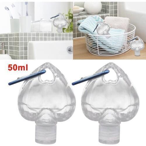 50ml Portable Travel Heart shape Empty Refillable Bottle With Key Ring