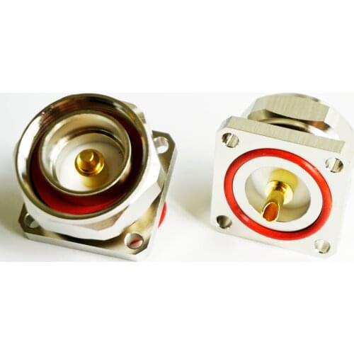 7/16 L29 DIN Male With 4 Hole Flange Panel Mount For Solder Cup plug Connector calbe RF Adapter BRASS