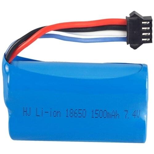 7.4v 1500mah 18650 LI-ION Battery + 1 to 3 Balance Charger for Udi007 Udi002 Udi001 HongXunJie HJ806 RC Boat Spare Parts