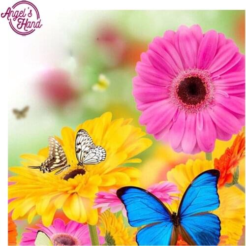 Full square drill Diamond embroidery butterfly&sunflower 5D DIY diamond painting Cross Stitch Rhinestone mosaic decor