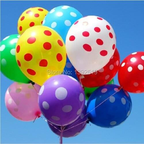 Free Shipping 300pcs 12'' Polka Dot Balloons Classic Toys Children Party Birthday Wedding Decoration Ballon Party Supplies