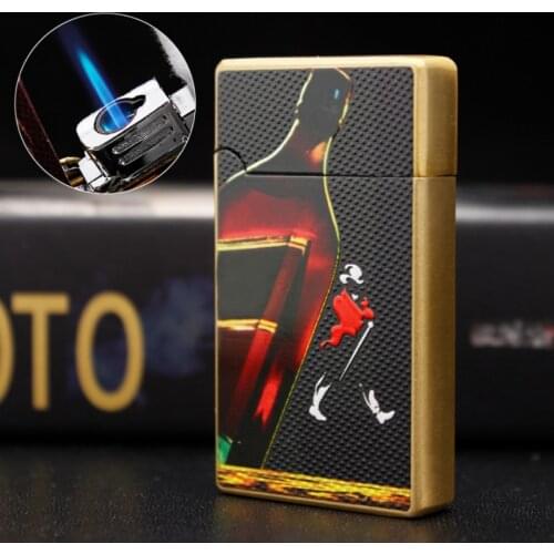 Charm Creative butane Inflatable windproof cigar cigarette lighter direct Jet torch flame durable smoking igniter gift (no gas)