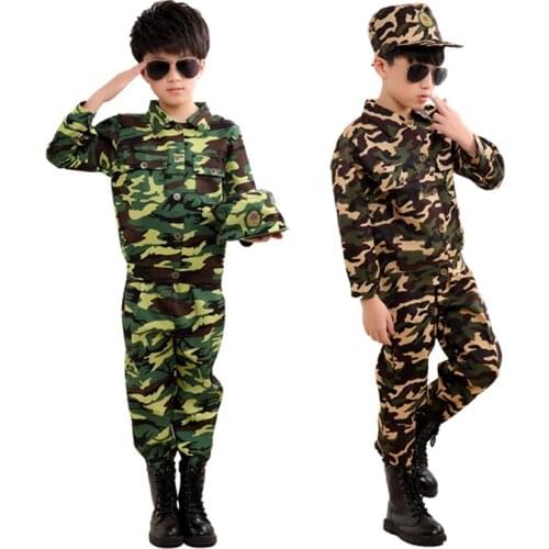 Special Forces Kids Clothing Army Military Scouting Uniform Se Camouflage Coat+Pants Training Performance Costumes 100-170CM