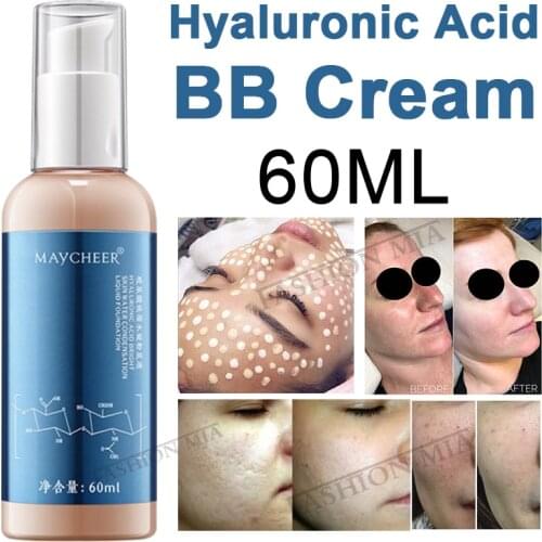 Breathable Hyaluronic Acid Foundation BB Cream Glow Long-Lasting Concealer Base Makeup Skin Whitening Balance Skin Tone