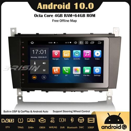 Erisin 8189 8" DAB+ Android 10.0 Car Stereo Autoradio Canbus OBD Wifi CarPlay DSP For Mercedes Benz C/CLK/CLC Class W209 W203