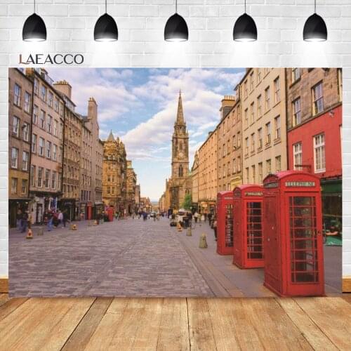 Laeacco London Vintage Street View Real Shot Photocall Background Baby Child Poster Portrait Customized Photographic Backdrops