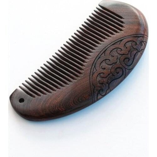 Hot Sale Classic Exquisite Golden Silk Sandalwood Comb Black Gold Sandalwood Green Comb Anti-static Wedding