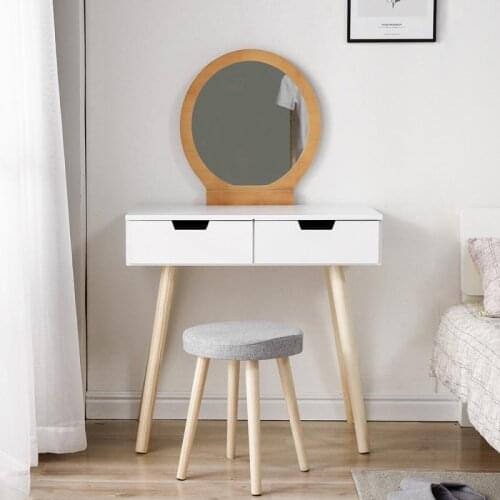 Makeup Tool Dressing Stool Table Dressing Table Stool Ins Net Red Modern Minimalist Table Bedroom Soft Chair With 2 Drawer HWC