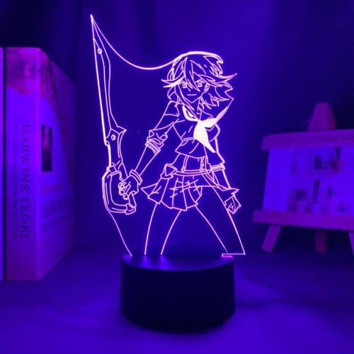 Manga 3d Lamp Kill La Kill Ryuko Matoi Figure for Room Decor Night Light Kids Bithday Gift Kill La Kill Anime Led Light Bedroom