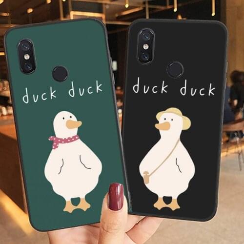 Cute cartoon duck couple bff Phone Case For Xiaomi Redmi note 4 5 8 T 9 10 S 6 7 A 4X Mi A2 K20 K30 Lite pro promax