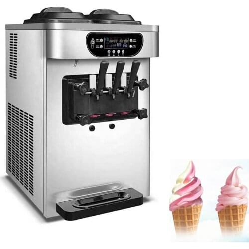 Low Noise Ice Cream Maker For Dessert Shops Dual Motors Desktop Three Flavors Soft Ice Cream Machine