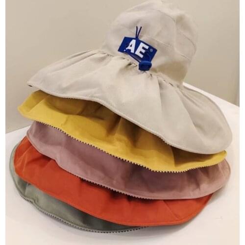 2021 New Childrens Empty Top Sun Spring and Summer Big Eaves Folding Fisherman Hat Sun Shade Outdoor Parent-child Kids Hats