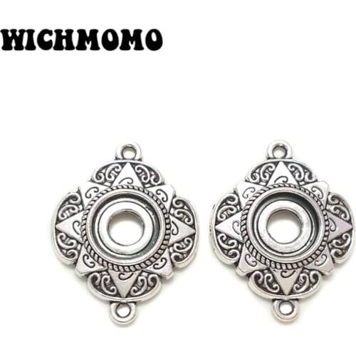 New 30mm 5pieces/bag Zinc Alloy Flower Design Porous Connector Charms Linker for DIY Necklace Earring Jewelry Accessories