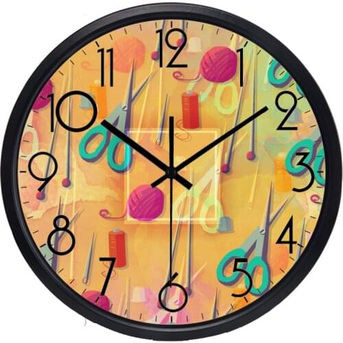 New Design Tailor Shop Wall Clock Clothing Designer Shop Circle Number Clock