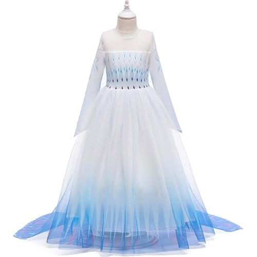 Girl Elsa Dress Up Princess Skirt Snow Queen Elsa Clothes Sequin Cartoon Cloak Mesh Dress Cosplay Halloween Dress Girls Clothing