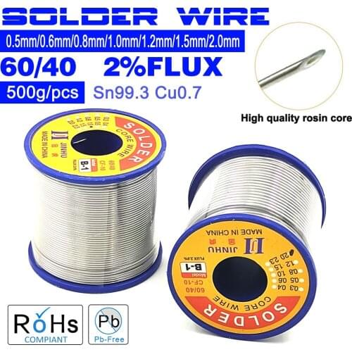 500g 60/40 B-1 0.5mm-2.0mm No-clean Rosin Core Solder Wire with 2.0% Flux and Low Melting Point for Electric Soldering Iron