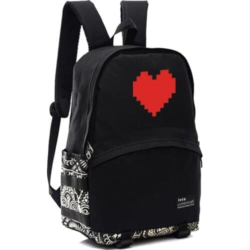 Undertale lovely heart concept backpack 8 bit concept backpacks nylon school backpack gamer bag