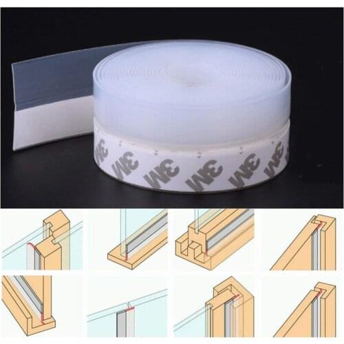 Self-adhesive Weatherstrip Silicone Rubber Door Seal Strip Window Sealing Strip Draft Stopper 25mm 35mm 45mm x 5m Transparent