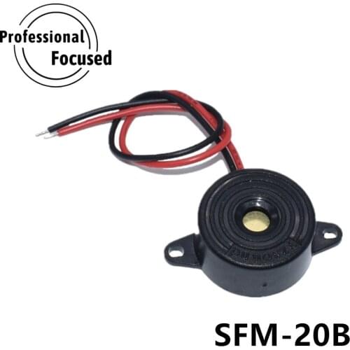 SFM-20B DC3-24V Durable 3-24V Piezo Electronic Buzzer Alarm 95DB Continuous Sound Beeper For Arduino Car Van