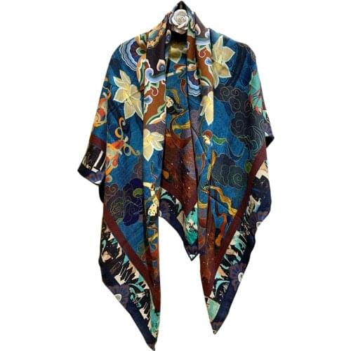 2021 Luxury Silk Cashmere Scarf Winter Women Pashmina Shawls Warm Blanket Wraps Female Foulard Bandana Brand Thick Print Scarves