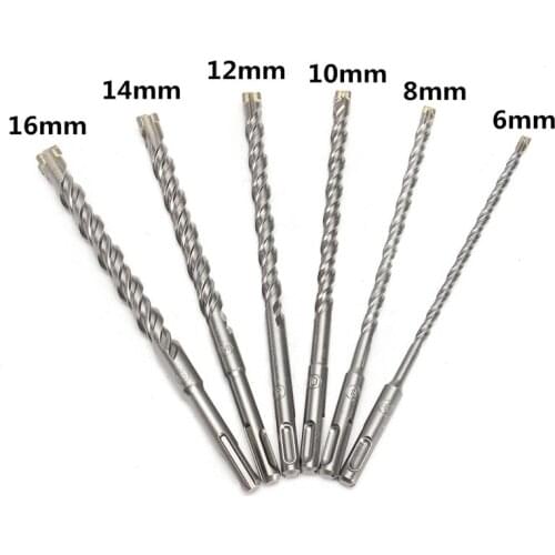 210mm 6/8/10/12/14/16mm SDS Plus Crosshead Twin spiral Hammer Drill Bits