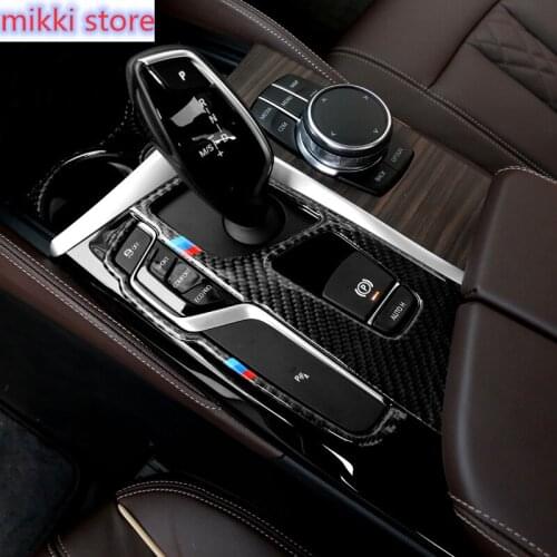 Carbon Fiber Car Styling Gear Shift Box Sequins Cover Trim Stall Decoration strip sticker for BMW G30 G38 6GT G32 Accessories