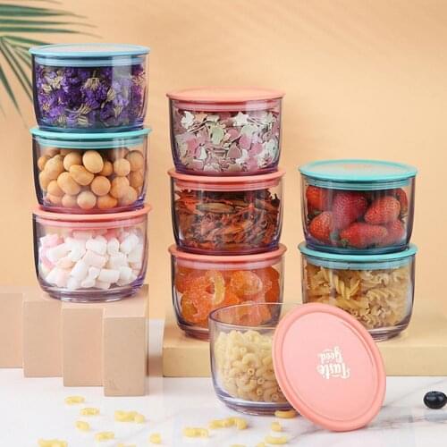 Glass Food Storage Jar Sealed Moisture-Proof Multi-Grain Container Stacked Multi-Layer Kitchen Refrigerator Fruit Salad Bowl