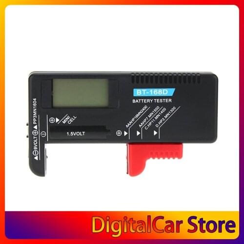 BT-168D Digital Battery Tester Capacity Diagnostic Tool LCD Display Volt Checker AAA AA C D 9V 1.5V Button Cell Battery Tester