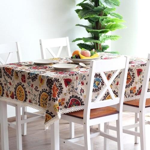 Fabric table cloth universal household table cloth foreign trade tea table cloth cotton and linen printed table cloth