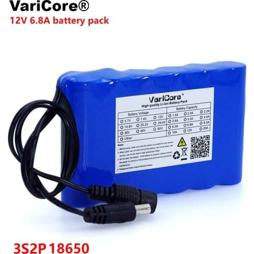 VariCore 12 V 6800 Mah Portable Super capacity 18650 Rechargeable Lithium Ion battery pack 12.6V CCTV Cam Monitor USE