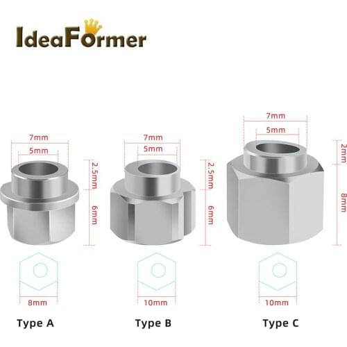 5/10pcs 3D Printer Parts Openbuilds Eccentric Spacer V Wheel Eccentric Column Isolation Screw Nut V-Slot Stainless Steel Bore5MM