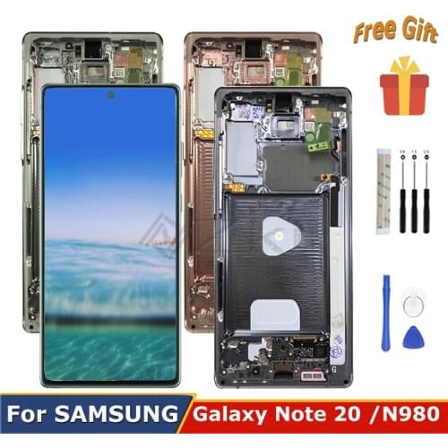 6.7" Super AMOLED Plus for Samsung Galaxy Note 20 N980 LCD Touch Screen Digitizer Assembly SN980F/DS Replacement N981 With Frame