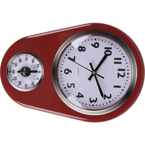 1pc Kitchen Timer Wall Clock Household Timer Modern Style without Battery for Home (Red)