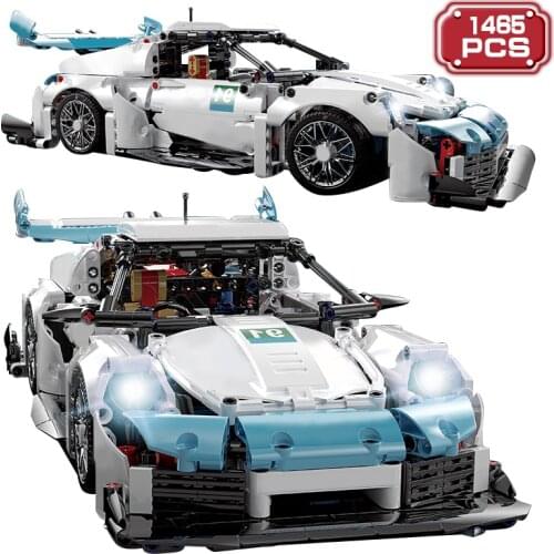 Technical 1465pcs Famous Sport Racing Car Building Blocks MOC Expert Super Speed Vehicle Bricks Assembly Toys for Boys Gifts